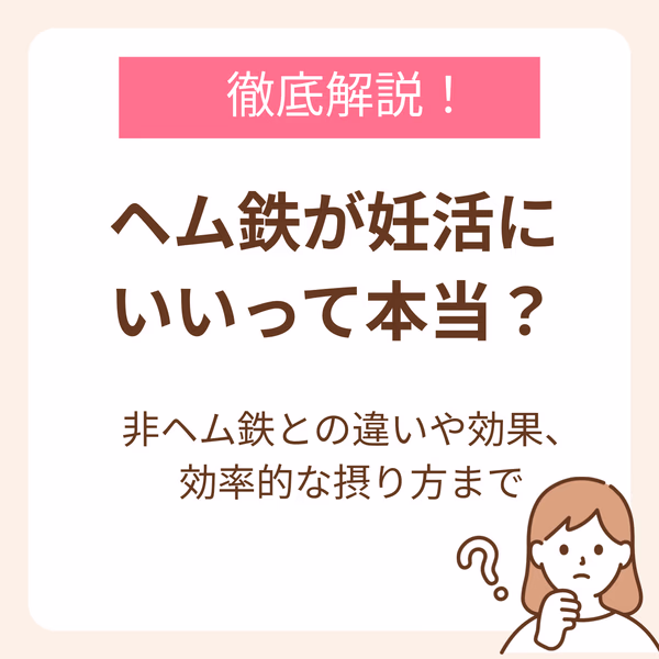 ヘム鉄が妊活にいいって本当?非ヘム鉄との違いや効果、効率的な摂り方まで解説
